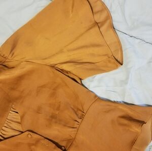 Lush flutter sleeve blouse copper bronze orange brown size small